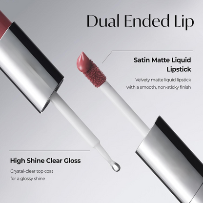 Perfect Twin Lip — Dual-Ended Liquid Lipstick with Velvet Matte Color and Glossy Shine